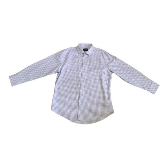 𝅺NORDSTROM Stretch Trim Fit Button Down Plaid Shirt Size 16 1/2 32-33 - Picture 2 of 6